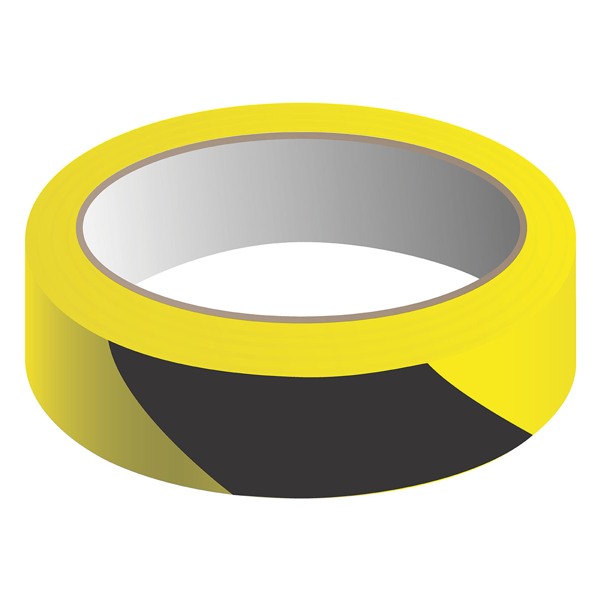 NMC™ 2" X 108' Black/Yellow 6 mil Vinyl Floor Marking Tape