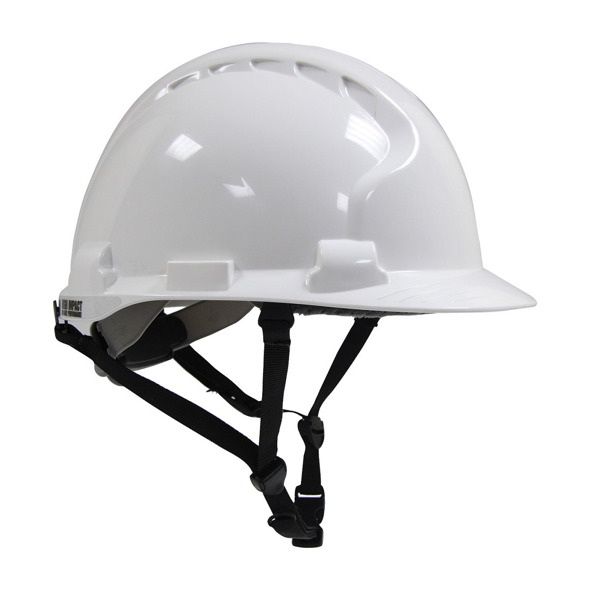 Protective Industrial Products White MK8 Evolution® HDPE Non-Vented Cap Style Climbing Helmet With Wheel Ratchet/Polyester Textile Straps Suspension