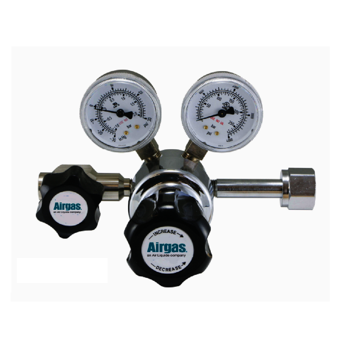 Airgas® Model 205 Chrome-Plated Brass High Purity Single Stage Regulator With CGA-580 Connection