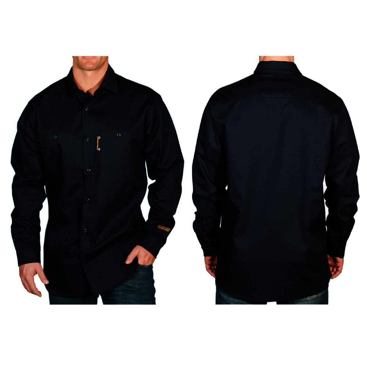 Benchmark FR® Large Navy Benchmark 2.0 Cotton Flame Resistant Work Shirt With Button Front Closure