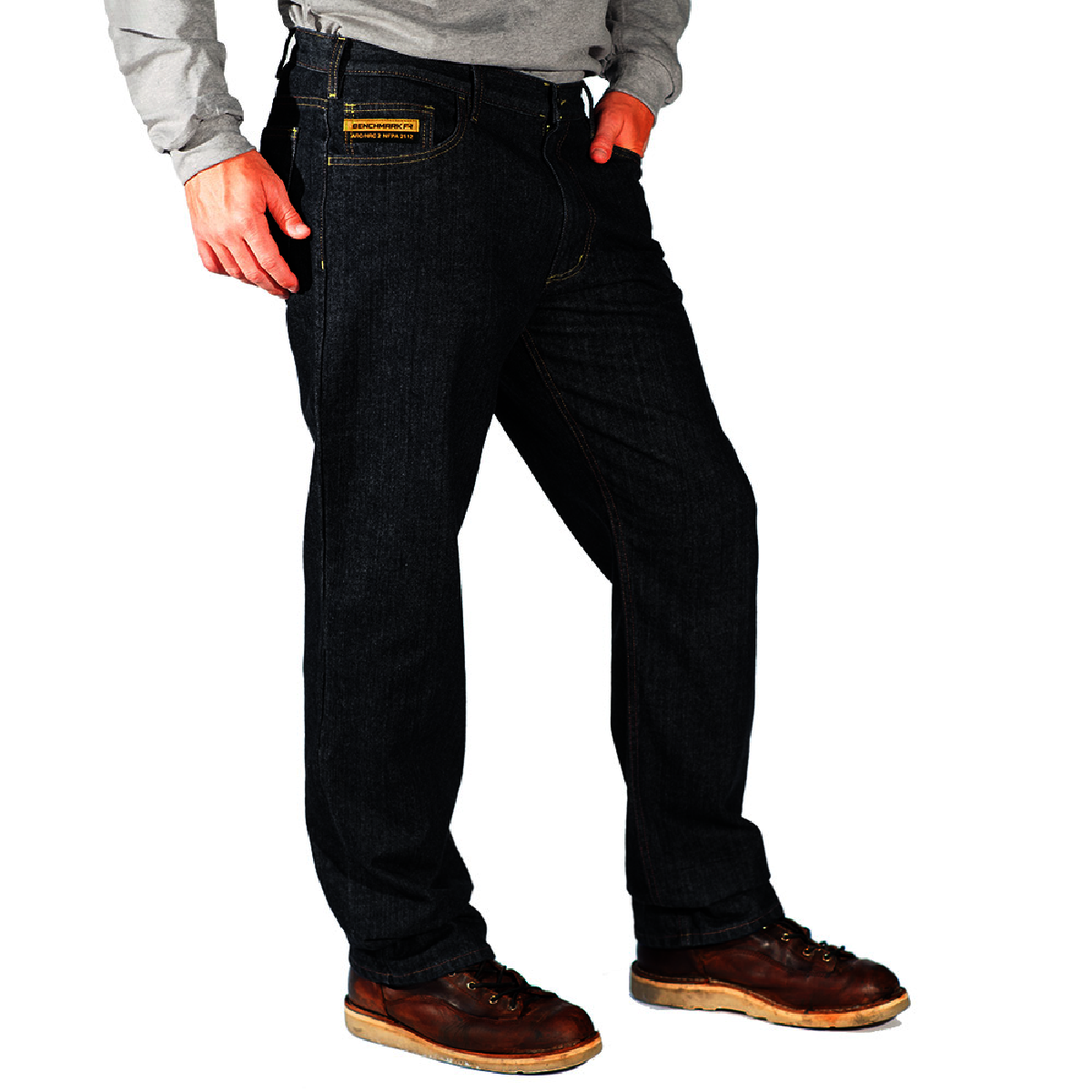 Benchmark FR® 30" X 30" Blue EcoSheild 6707 Cotton Modacrylic Elastic Flame Resistant Jeans With Zipper Closure