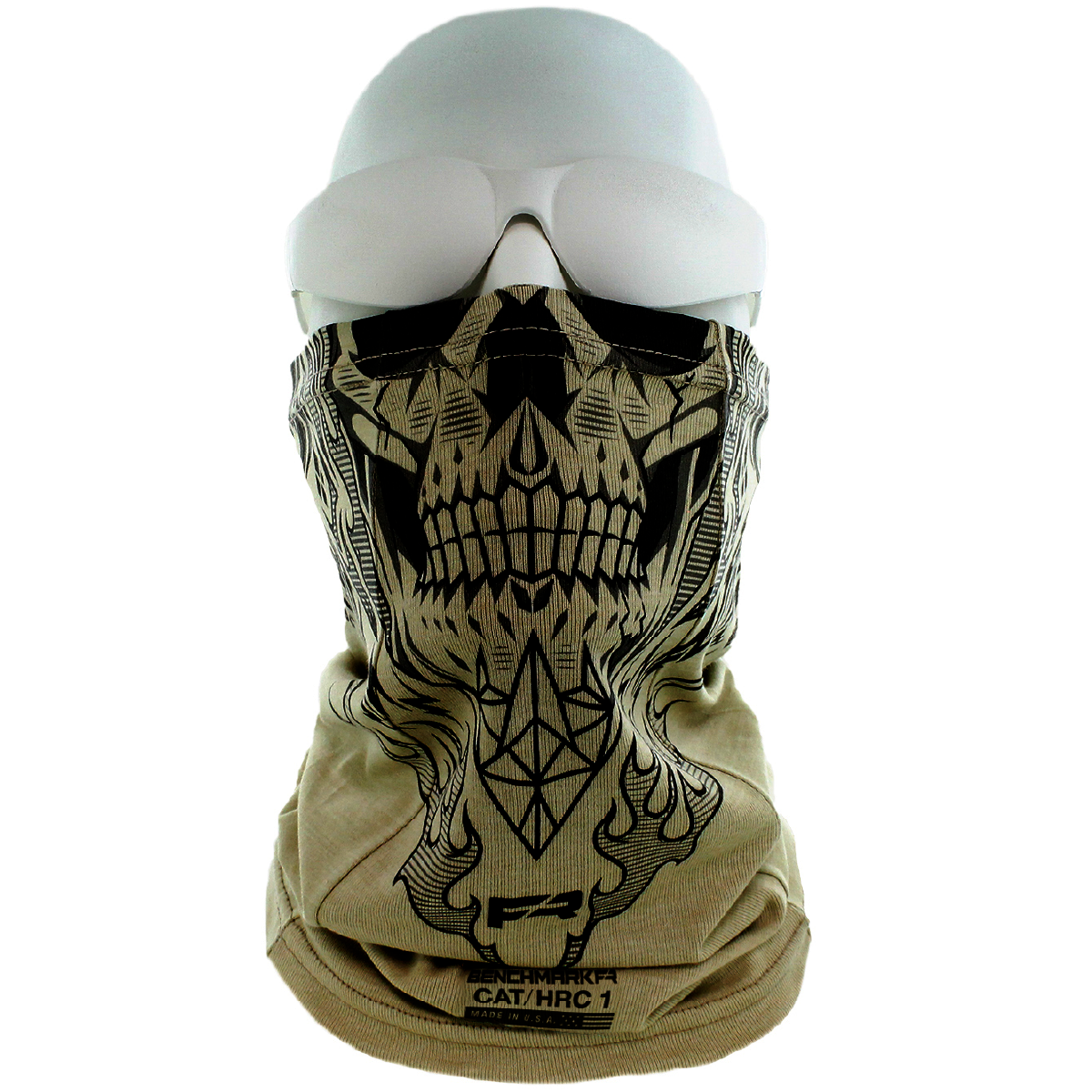 Benchmark FR® One Size Fits Most Beige 2nd Skin Jersey Cotton Modacrylic Nylon Flame Resistant Neck Gaiter With Geoskull Graphic