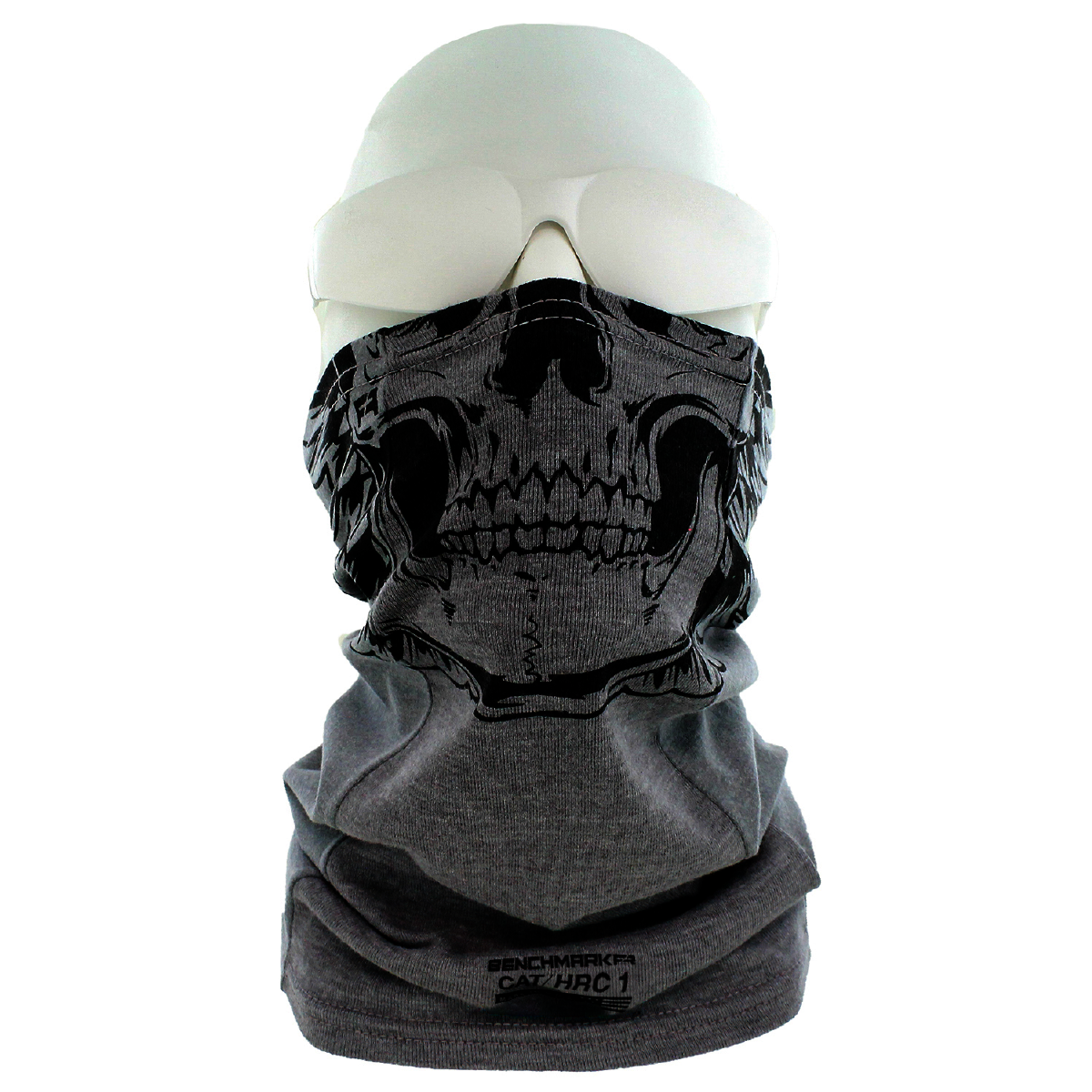 Benchmark FR® One Size Fits Most Light Gray 2nd Skin Jersey Cotton Modacrylic Nylon Flame Resistant Neck Gaiter With Skully Graphic