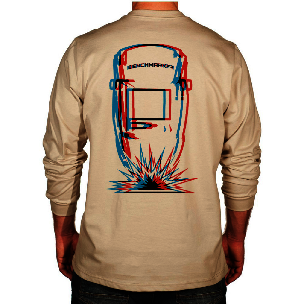 Benchmark FR® 2X Beige Second Gen Jersey Cotton Flame Resistant T-Shirt With Weld Mask Graphic