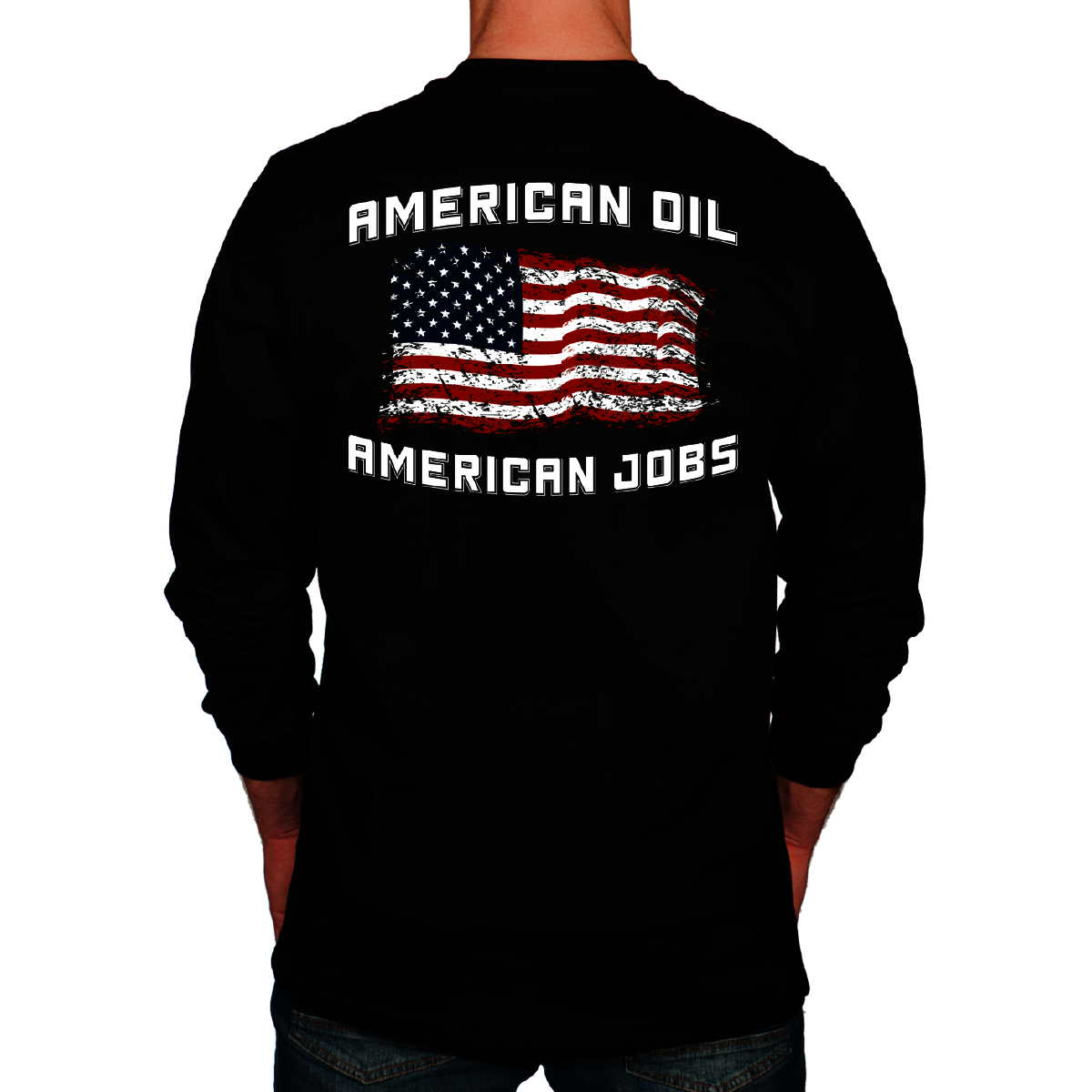 Benchmark FR® 2X Black Benchmark 3.0 Cotton Flame Resistant T-Shirt With American Oil American Jobs Graphic
