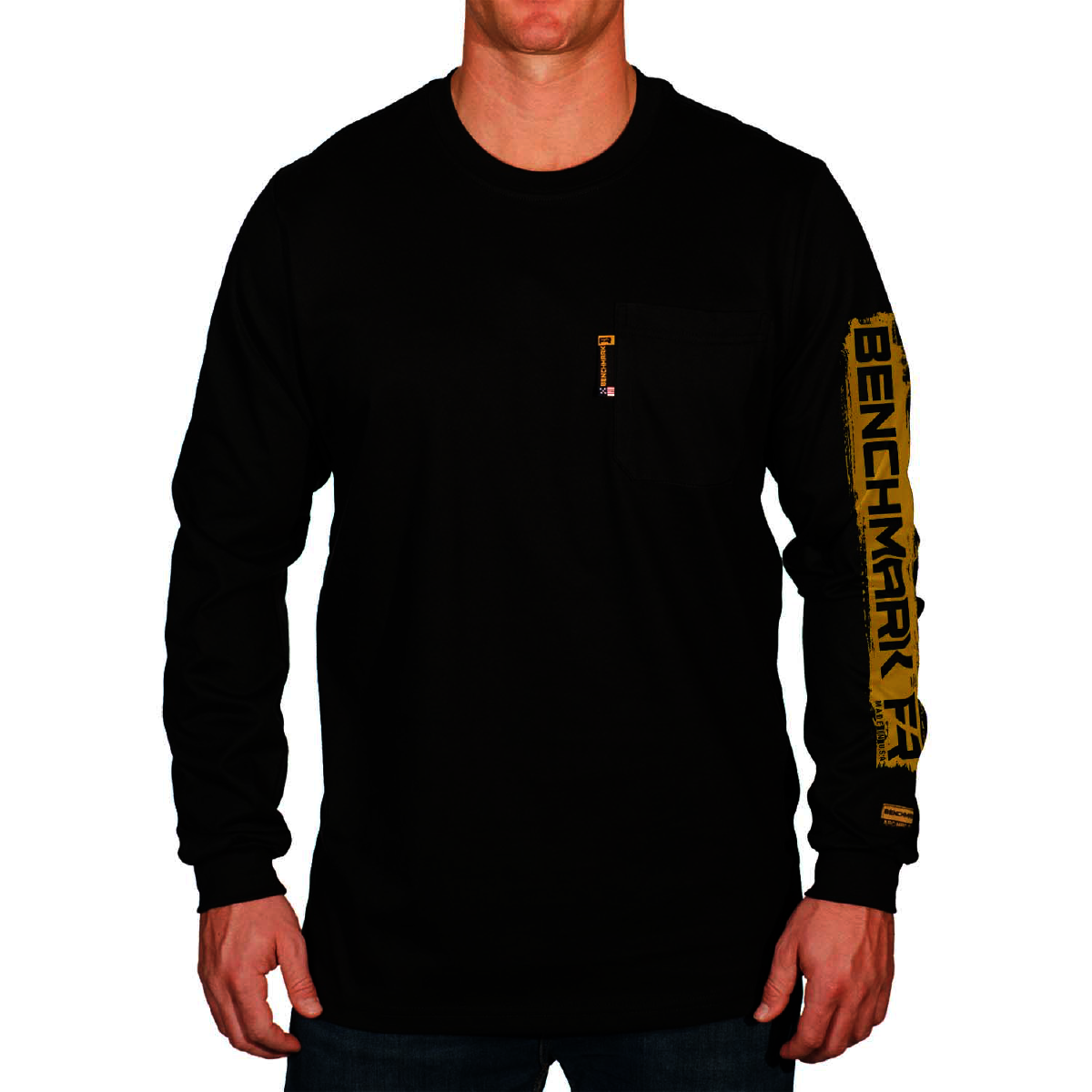 Benchmark FR® 5X Black Benchmark 3.0 Cotton Flame Resistant T-Shirt With Road Stripe Graphic