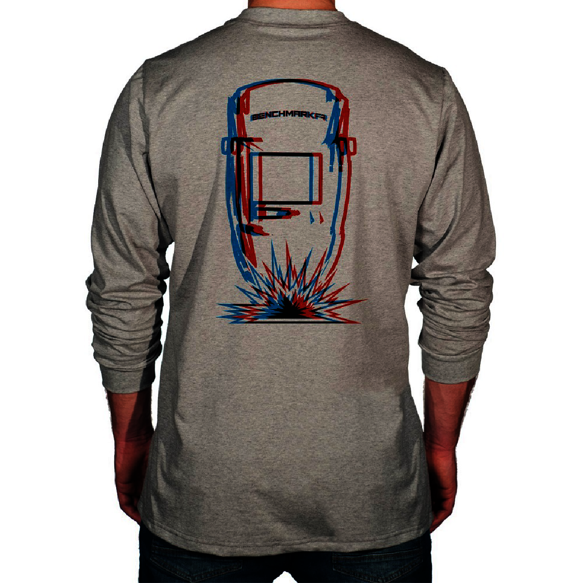 Benchmark FR® 4X Light Gray Second Gen Jersey Cotton Flame Resistant T-Shirt With Weld Mask Graphic