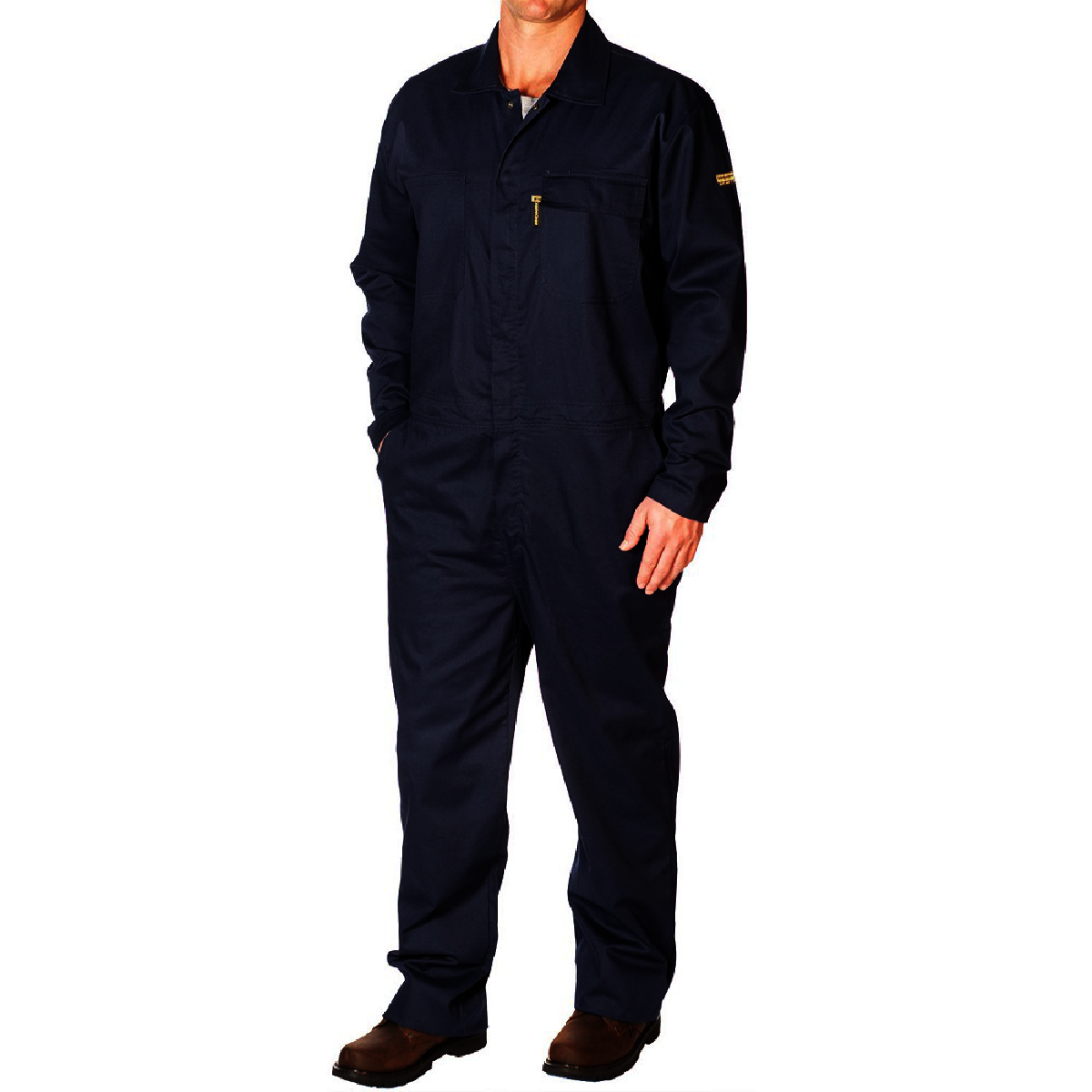 Benchmark FR® Medium Navy Benchmark 2.0 Cotton Flame Resistant Coverall With Zipper and Snaps Closure