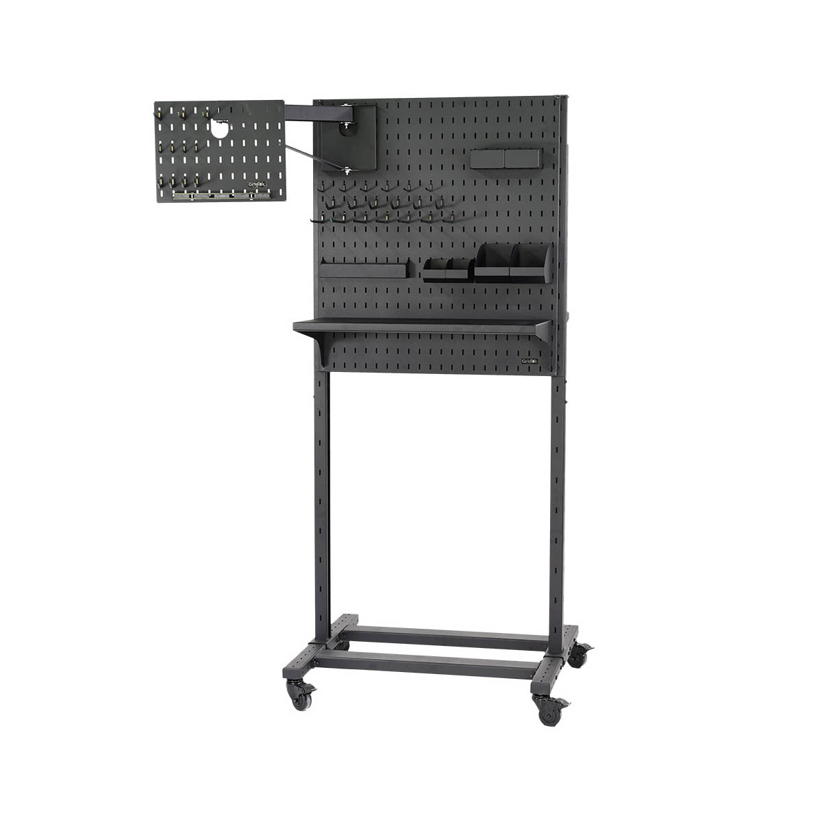 Flextur™ 35" X 32" X 78" 14 Gauge Steel 2 Panel Mobile Pegboard With Accessories