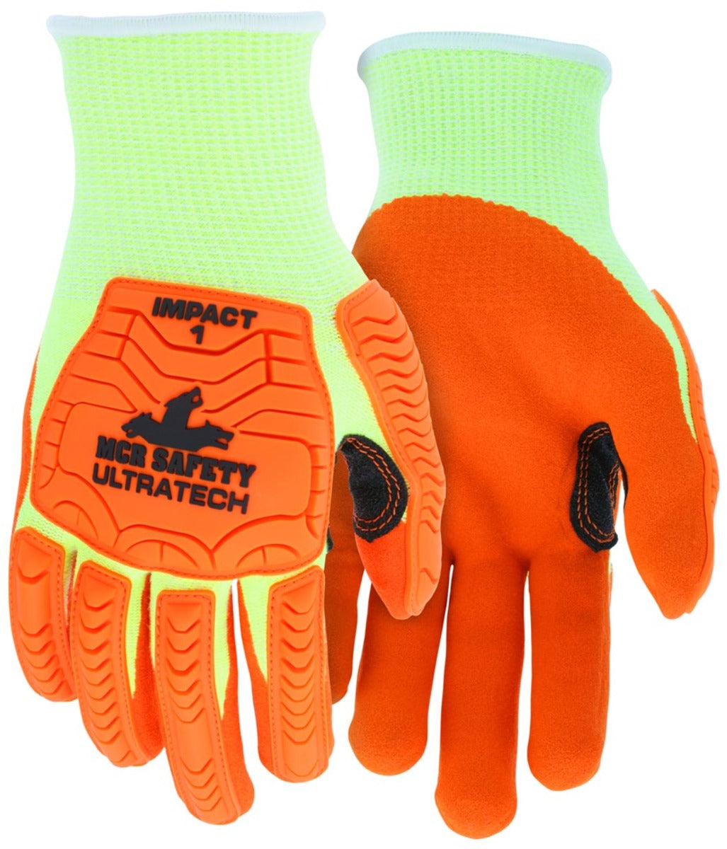 Memphis Glove Small High-Viz Orange And High-Viz Lime Ultratech Nitrile Hypermax Lined Cold Weather Gloves