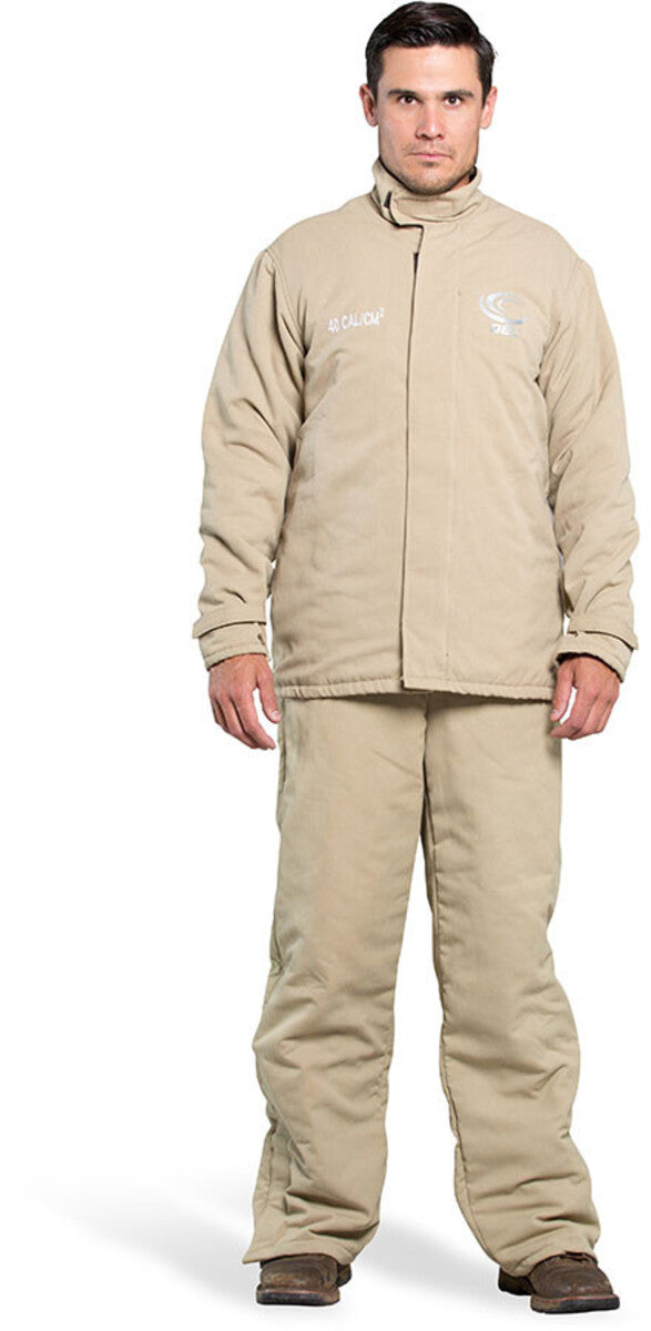 OEL Medium Natural Cotton Blend Premium Indura Flame Resistant Jacket With Non-Metallic Zipper Hook and Loop Closure