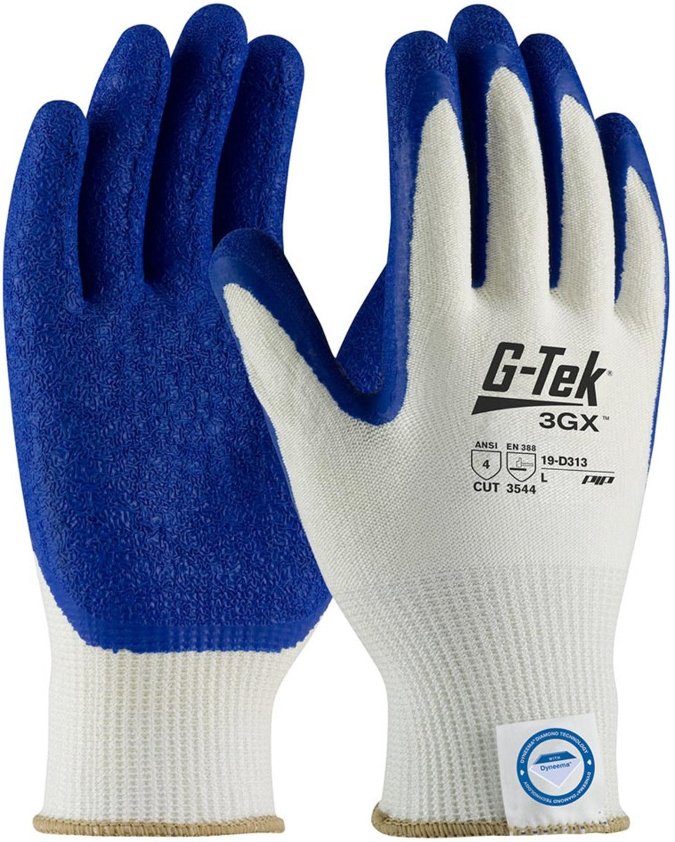 Protective Industrial Products Medium G-Tek® 3GX® 13 Gauge Dyneema® Diamond Technology Cut Resistant Gloves With Latex Coated Palm And Fingers