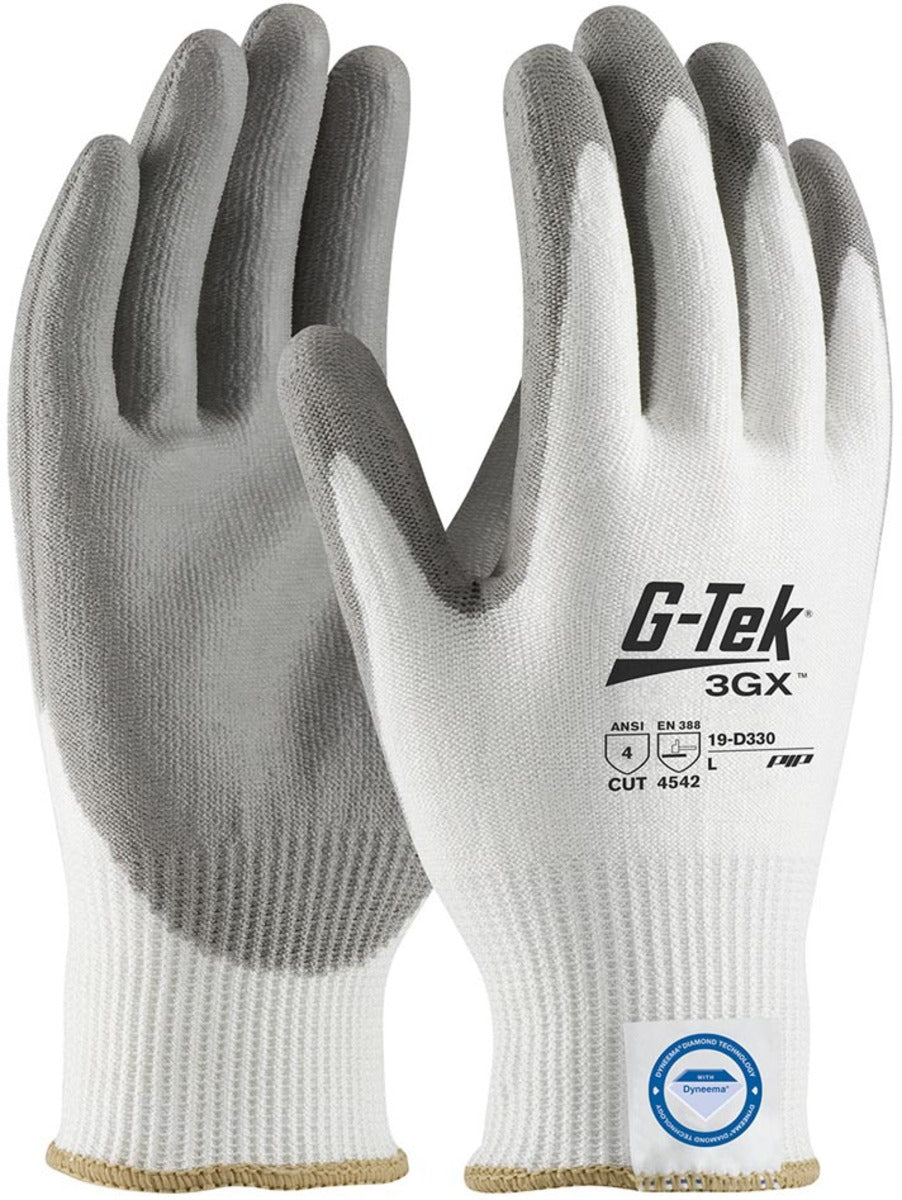Protective Industrial Products Medium G-Tek® 3GX® 13 Gauge Dyneema® Diamond Technology Cut Resistant Gloves With Polyurethane Coated Palm And Fingers