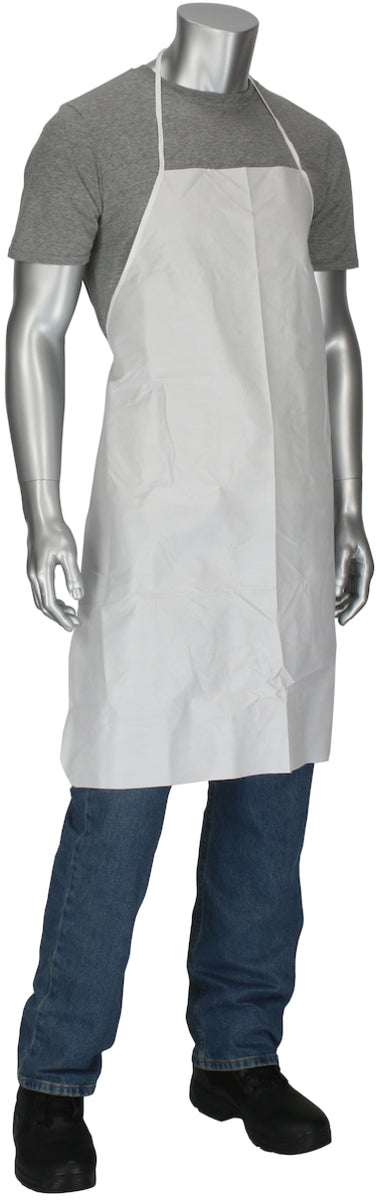RADNOR™ 28 X 36 White Posi-Wear® BA™ Disposable Bib Apron