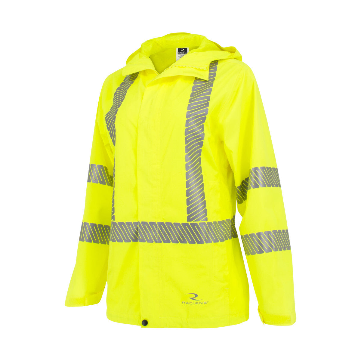 Radians, Inc. Women's X-Large Hi-Viz Green Ripstop Polyester Lightweight Rain Jacket