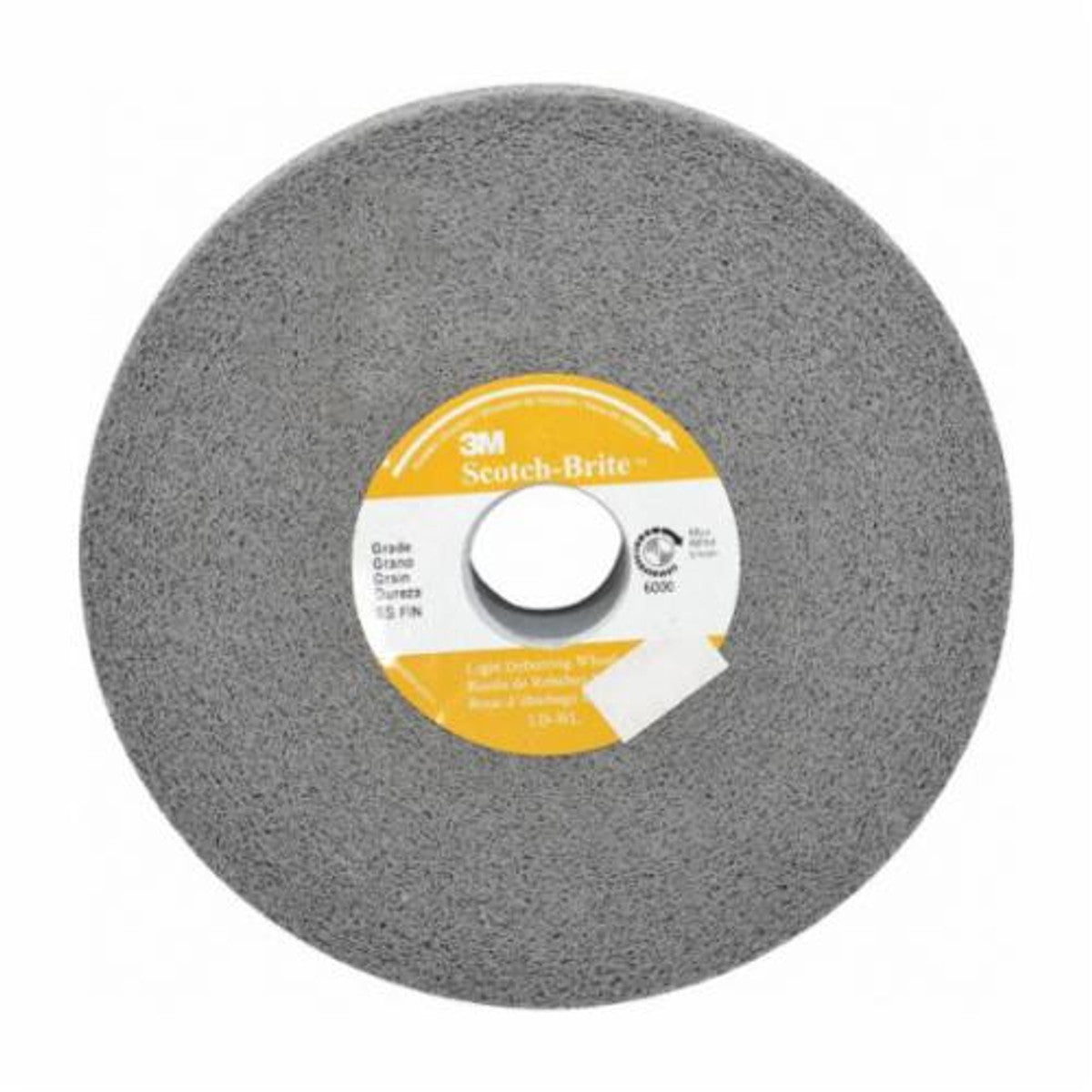 3M™ 048011-01675 Scotch-Brite™ Light Deburring Wheel, 6"x 1"x 1" Center Hole, Fine Grade, (Per Each)