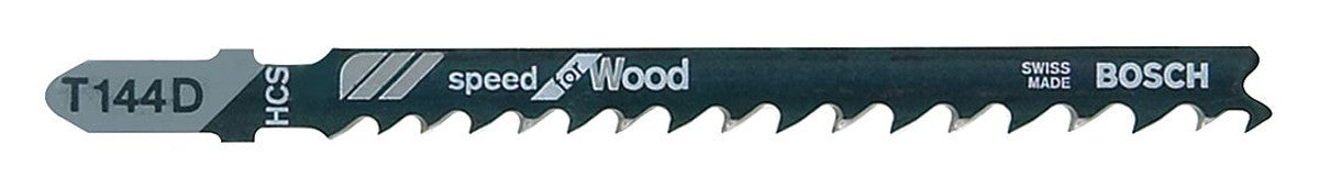 Bosch T144D100 4", 6TPI, HCS, T-Shank Jigsaw Blade (100/PK) (Per Pack)