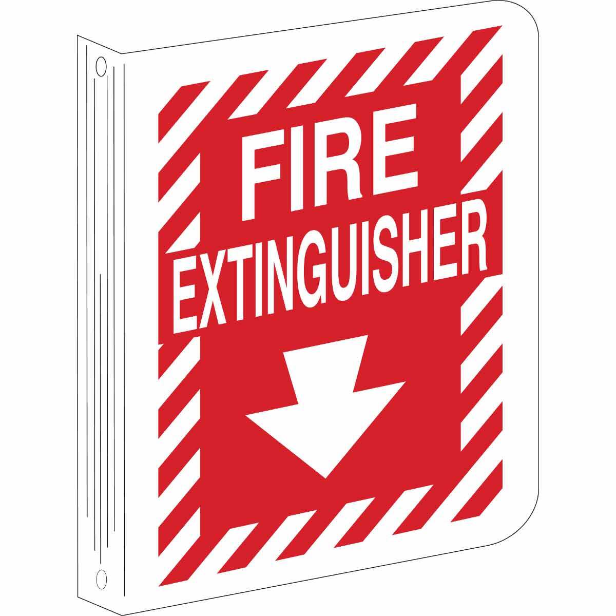 Brady® 12" X 9" X .055" White And Red High Visibility/Rigid Polyethylene Fire Extinguisher Sign "FIRE EXTINGUISHER"