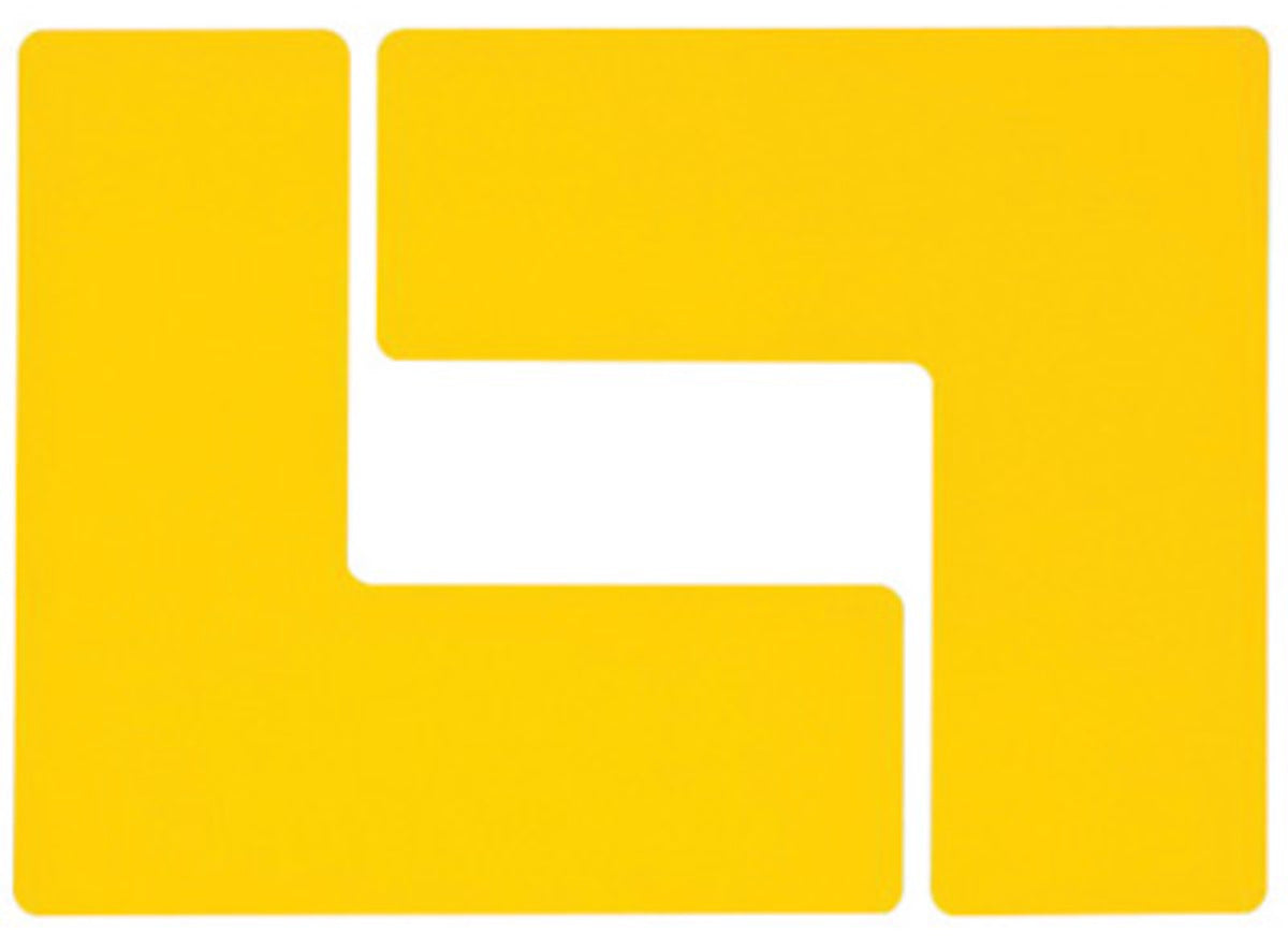 Brady® 8" X 8" Yellow 8 mil Polyester ToughStripe® Die-Cut Floor Corner Mark
