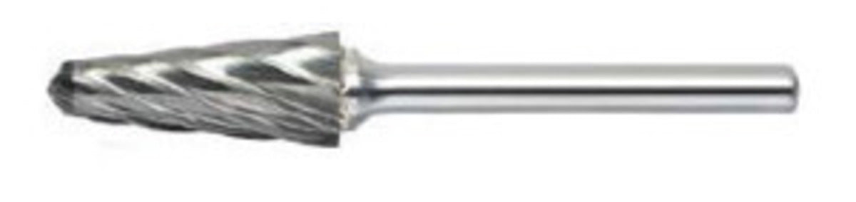 RADNOR™ SL-3L6FM 3/8" X 1 1/16" Radius Cone Shape Aluminum Cut Carbide Burr
