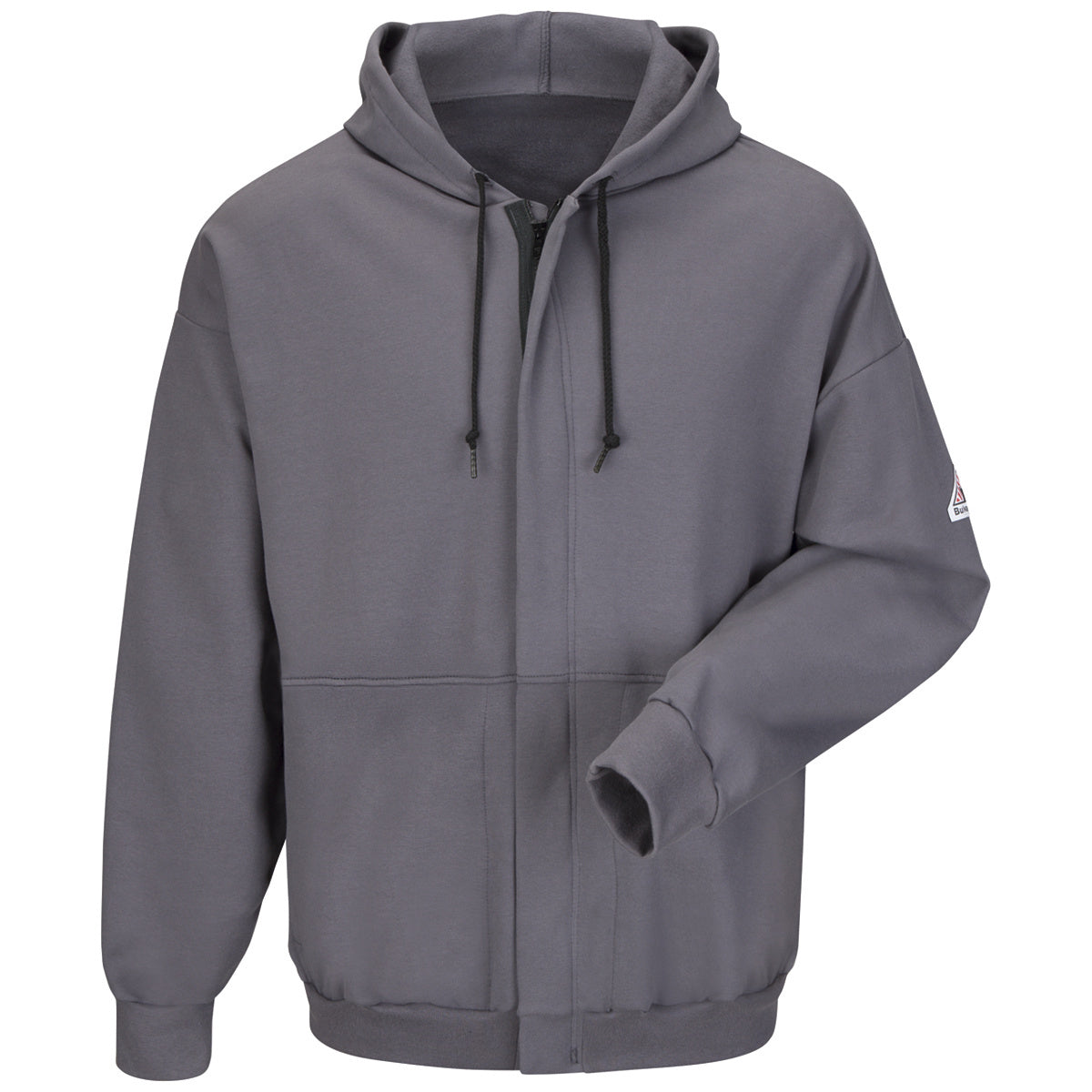 Bulwark® Medium Regular Gray Cotton/Spandex Brushed Fleece Flame Resistant Sweatshirt With Zipper Front Closure