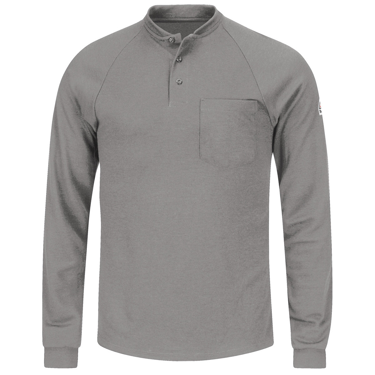 Bulwark® Medium Regular Gray Swiss Pique/Modacrylic/Lyocell/Aramid Flame Resistant Polo With Button Front Closure