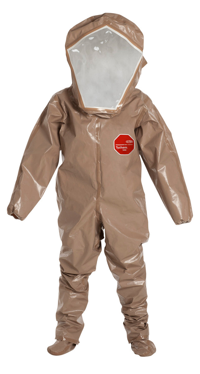 DuPont™ X-Large Tan Tychem® 5000 18 mil Tychem® 5000 Encapsulated Level B Chemical Protective Suit (With Expanded Back And Rear Entry)