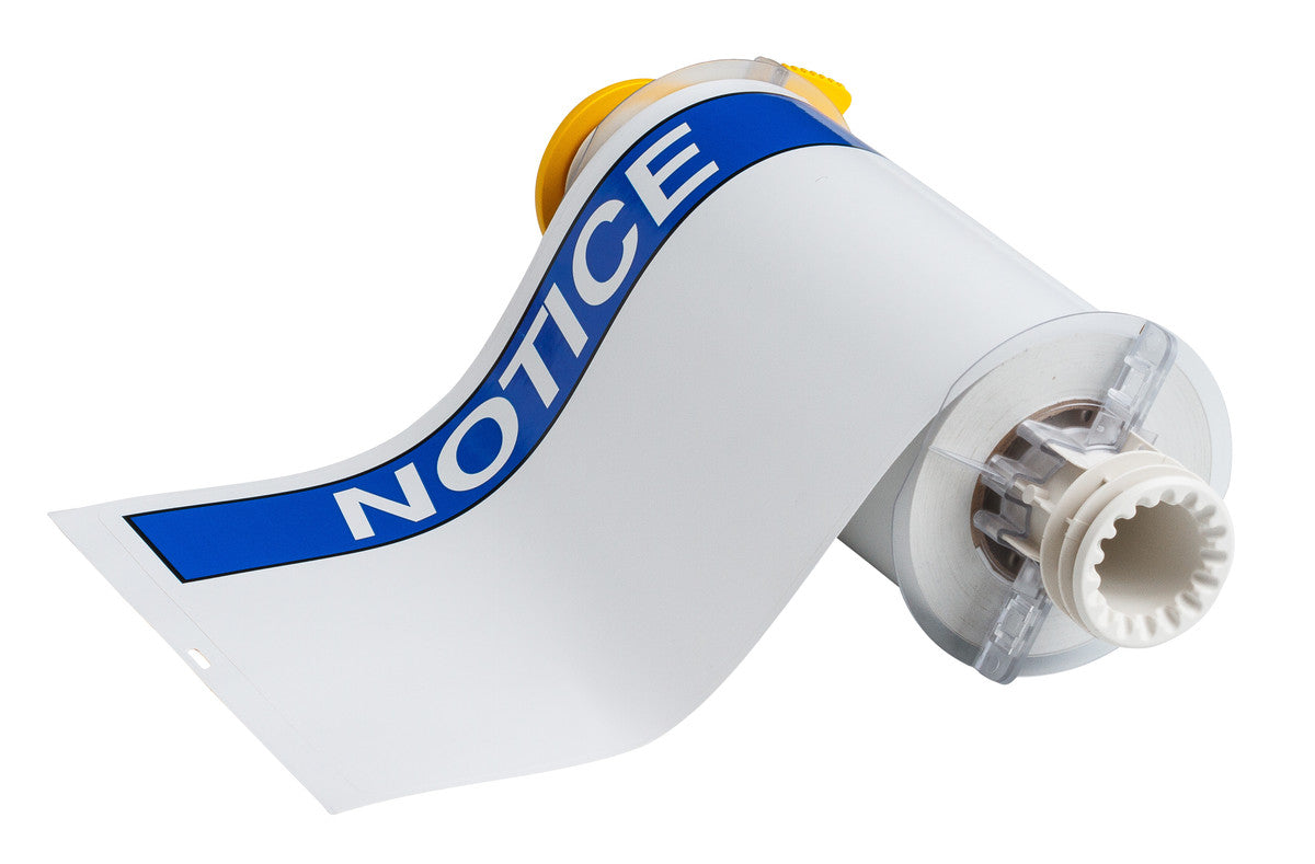 Brady® 7" X 10" Blue/White BBP®85 Permanent Acrylic Vinyl Label (60 Per Roll)