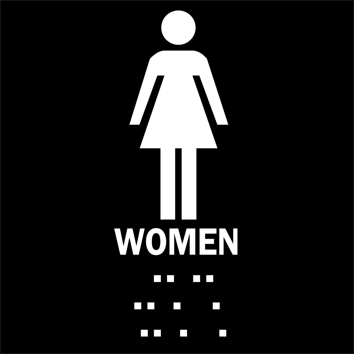 Brady® 8" X 8" White And Black Rigid Plastic Safety Sign "WOMEN"