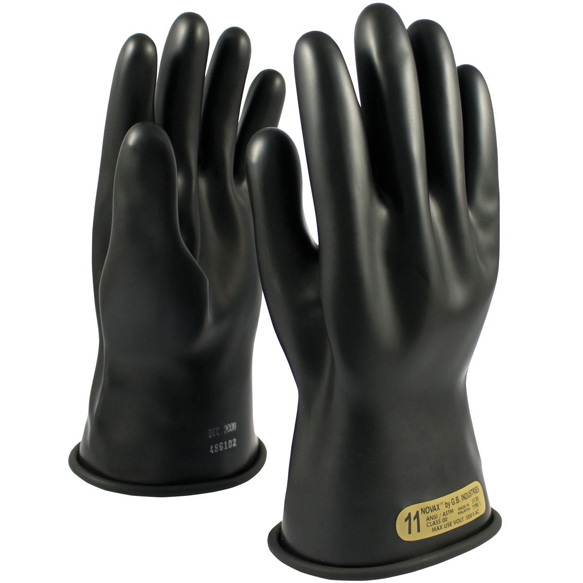 Protective Industrial Products Size 12 Black NOVAX® Rubber Class 00 Linesmens Gloves