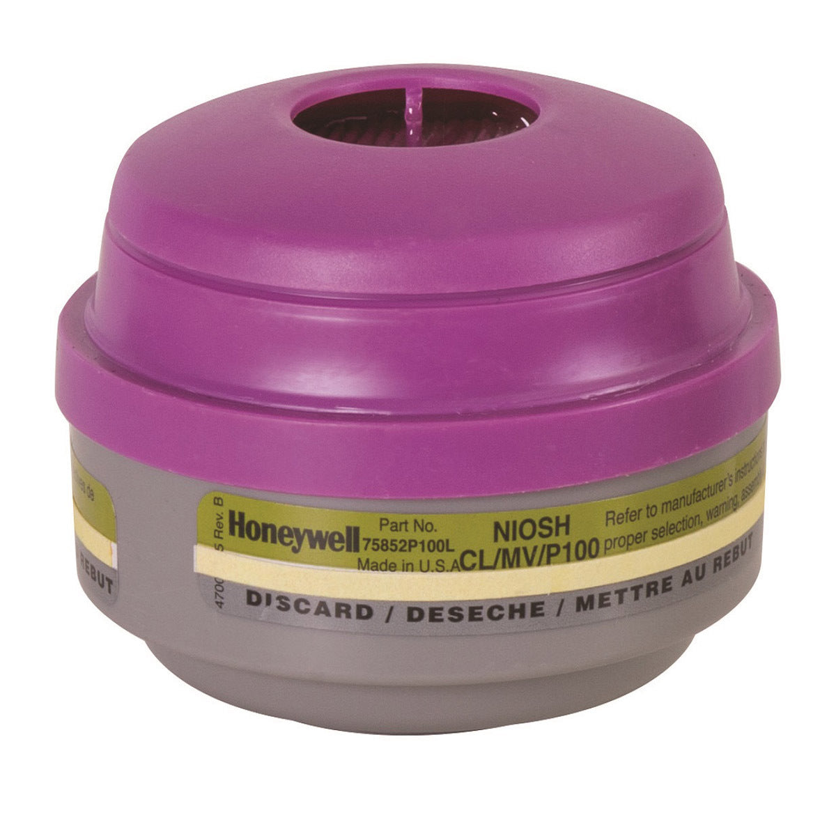 Honeywell Chlorine, Mercury Vapor And P100 Respirator Cartridge