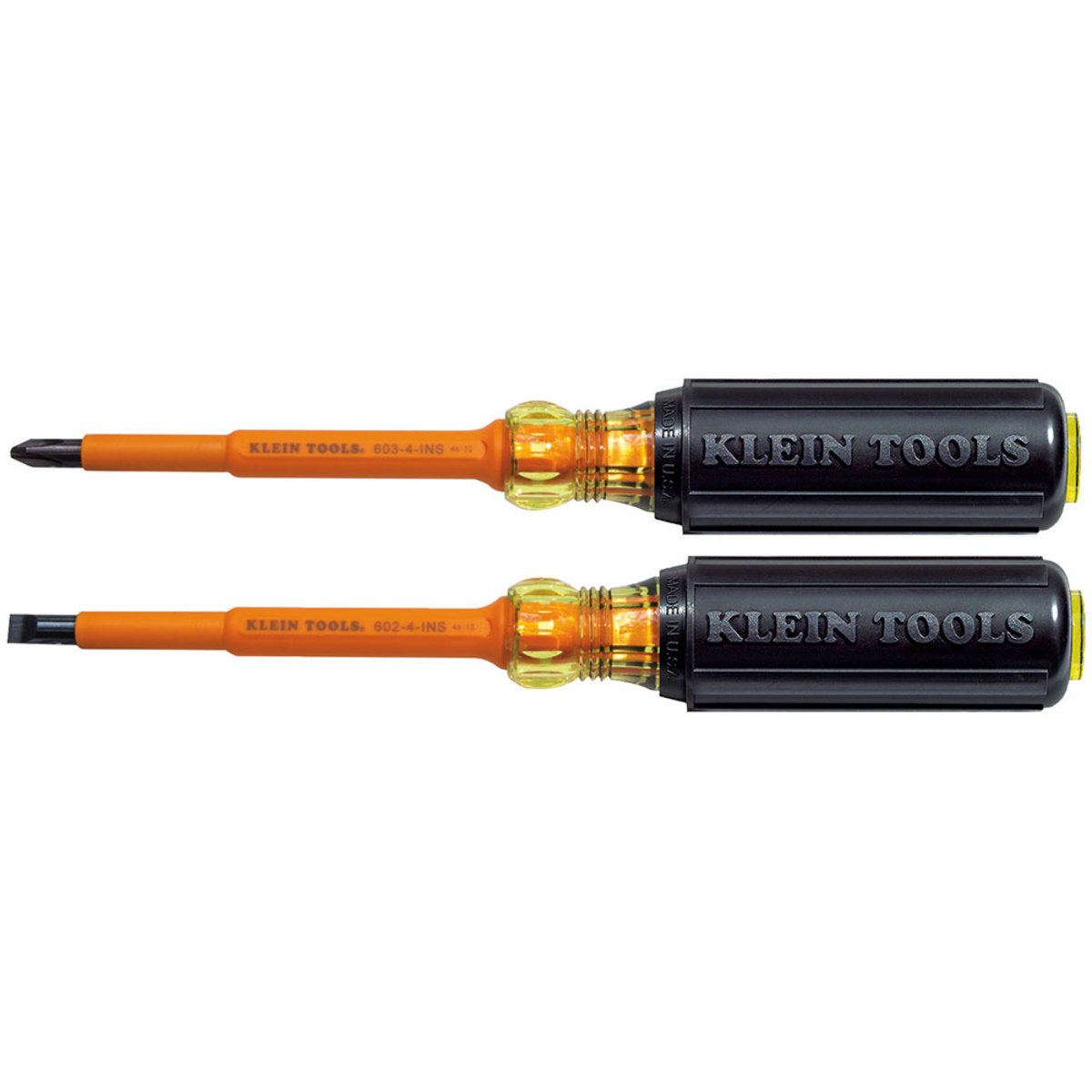 Klein Tools 7 1/4" Black Induction Hardened Steel Insulated Screwdriver Kit With High-Dielectric Plastic Handle