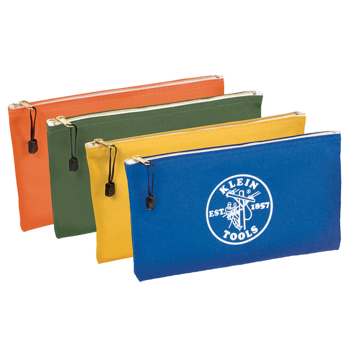 Klein Tools 12 1/2" X 7" Multi-Color Canvas Zipper Bag (For Use With Pliers, Wrenches, Screwdrivers, Nut Drivers, Other Tools And Spare Parts)