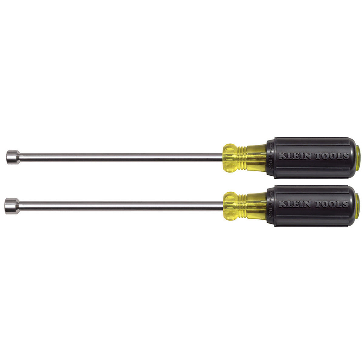 Klein Tools 9 3/4" Silver/Yellow/Black Steel Cushion-Grip Nut Driver