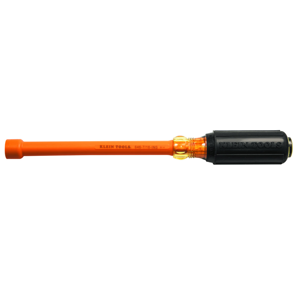 Klein Tools 10 5/16" Silver/Yellow/Black Steel Nut Driver With High-Dielectric Plastic Handle