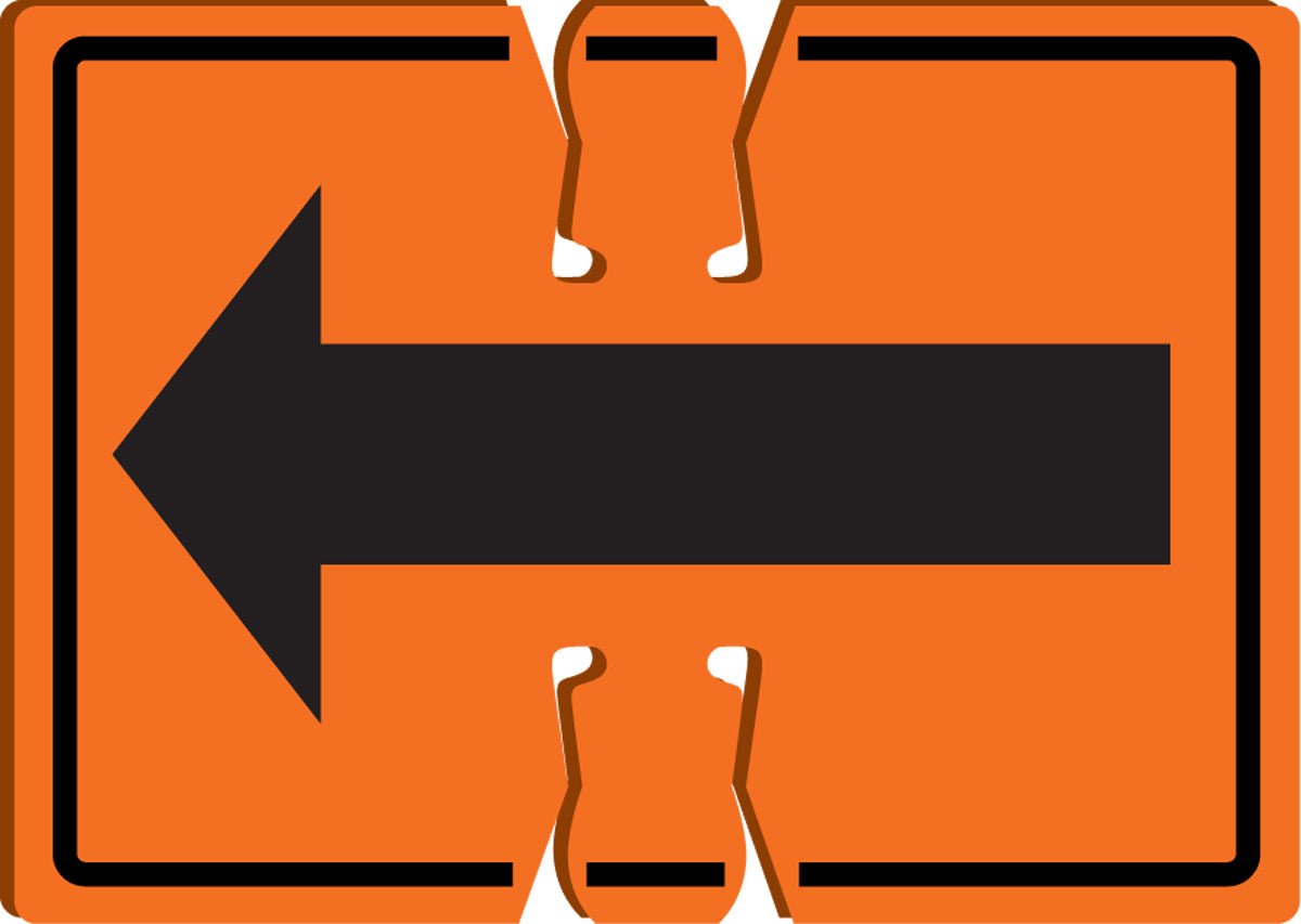 Accuform Signs® 10" X 14" Black/Orange Plastic Cone Top Sign (With Directional Arrow Pictogram)