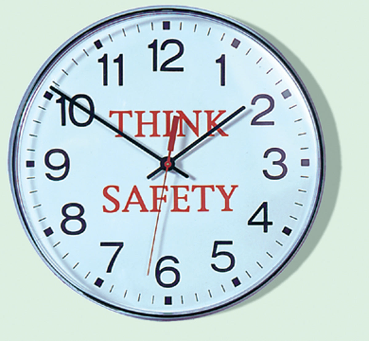 Accuform Signs® 12" X 12" Red/Black/White Plastic Clock "THINK SAFETY"