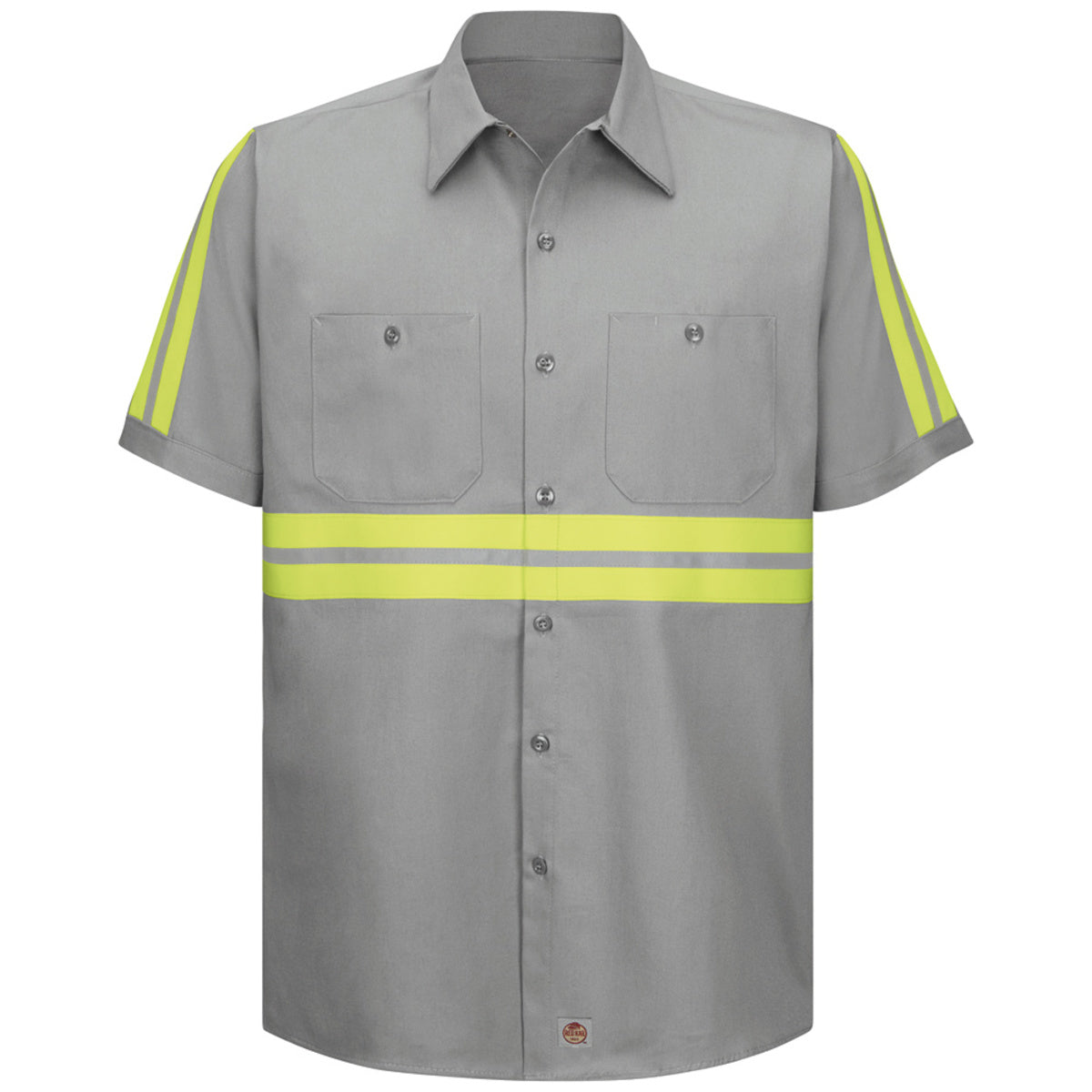 Red Kap® Large Gray 6 Ounce Cotton Shirt With Button Closure