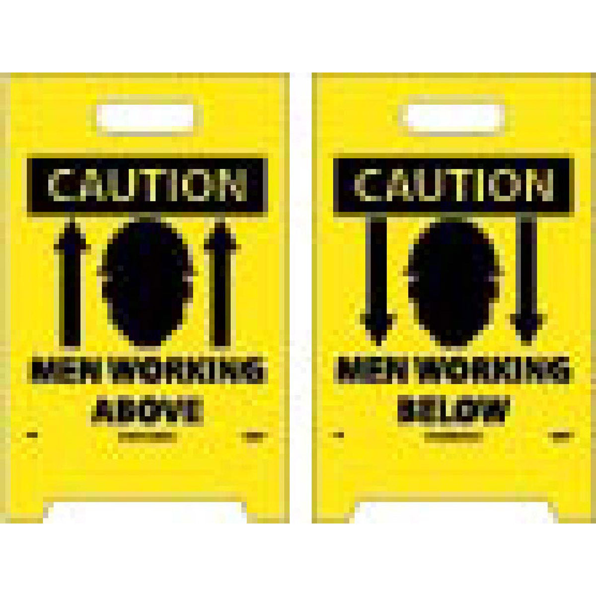 NMC™ 19" X 12" Yellow .04" Coroplast Floor Safety Sign "CAUTION MEN WORKING ABOVE"