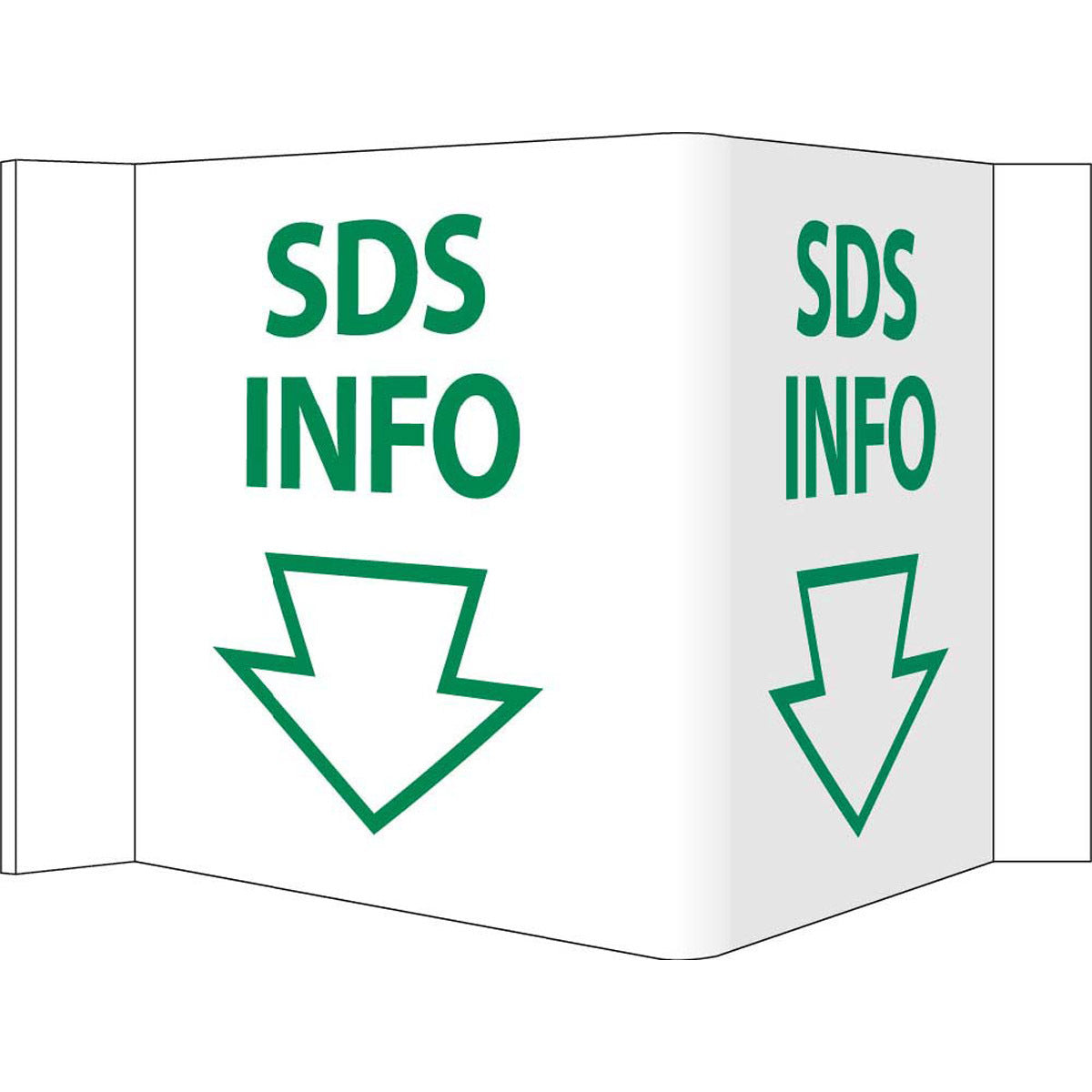 NMC™ 6" X 12" White .050" Plastic Office And Facility Sign "SDS INFO"