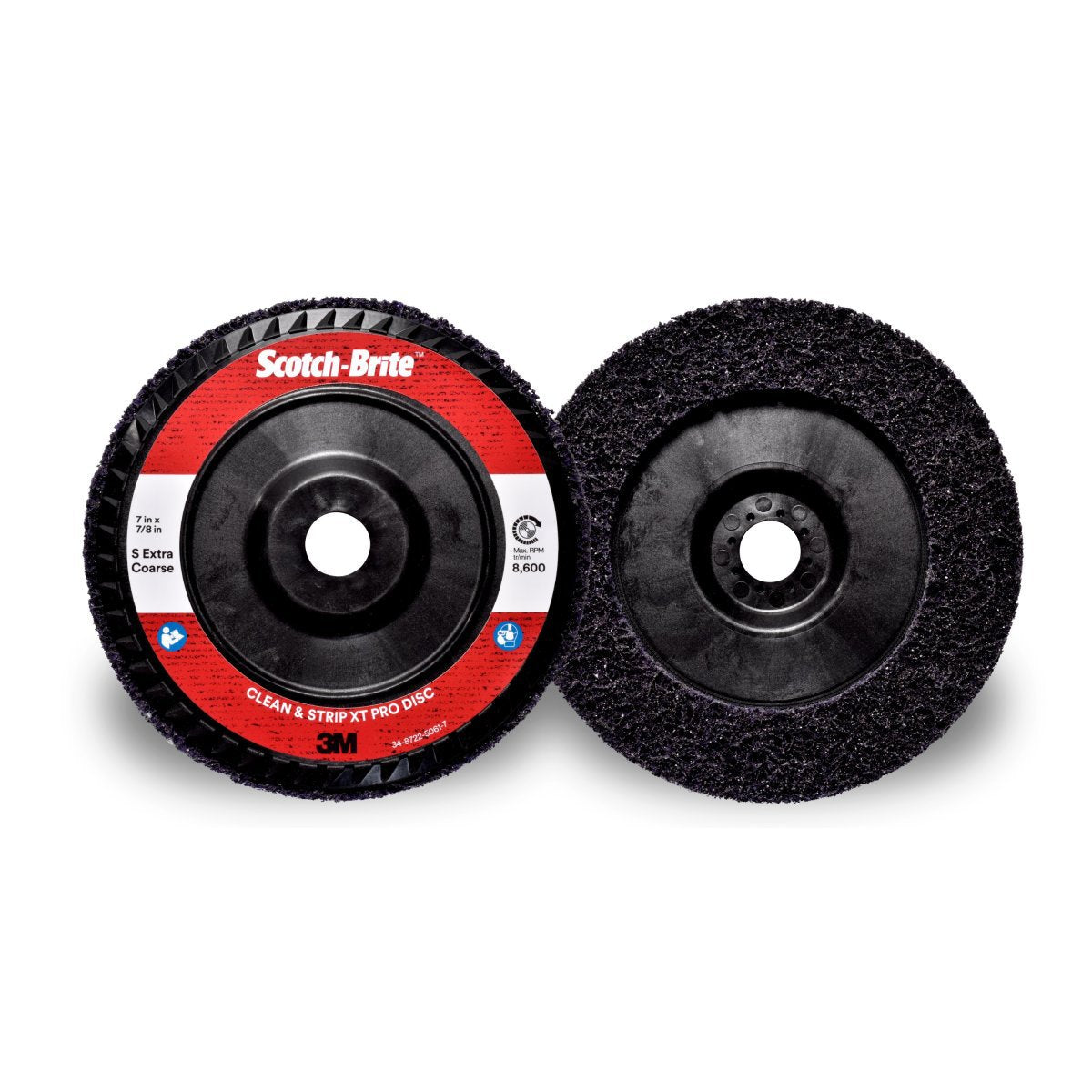 3M™ 7" X 7/8" Extra Coarse Grade Silicon Carbide Scotch-Brite™ Purple Disc
