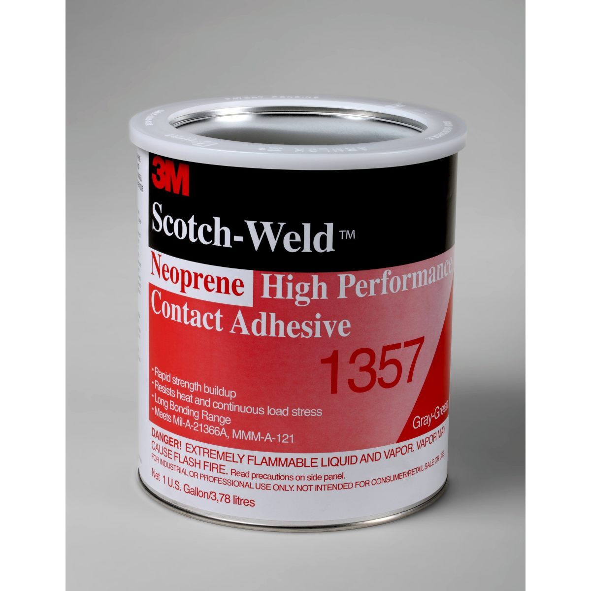 3M™ Neoprene High Performance Contact Adhesive 1357, Gray-Green