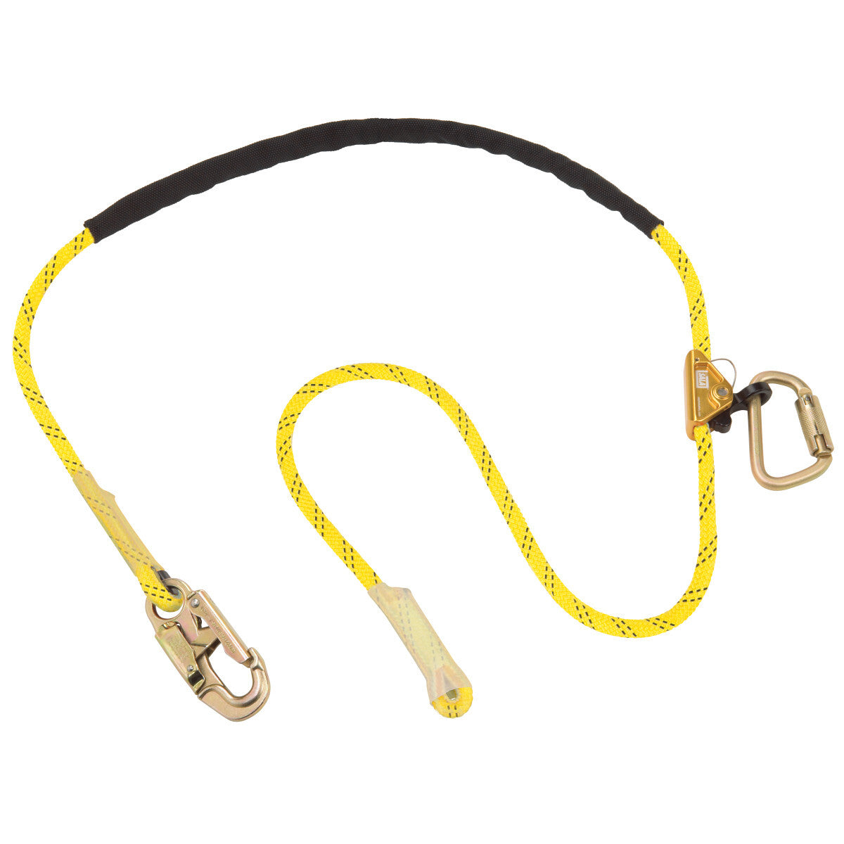 3M™ DBI-SALA® 8' Nylon Core/Polyester Cover Kernmantle Rope Positioning Lanyard With Snap Hook and Carabiner Harness Connector