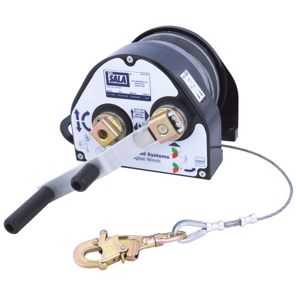 3M™ DBI-SALA® Advanced Digital 100 Series Winch With 60' Stainless Steel Wire Rope Line