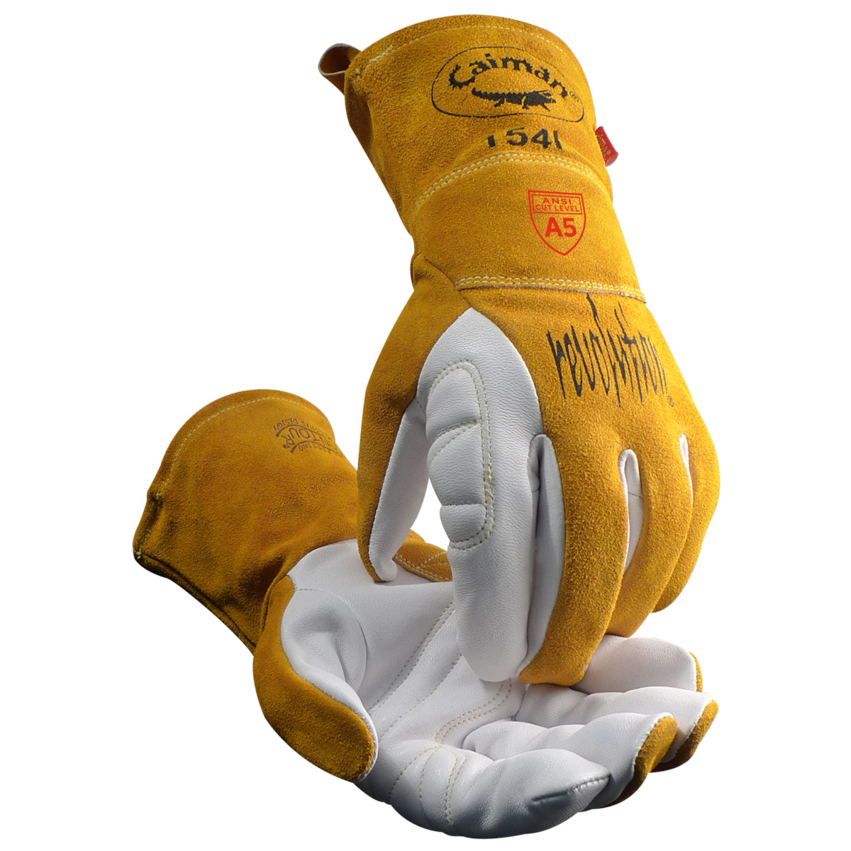 Protective Industrial Products X-Large 12" White And Gold Premium Top Grain Goatskin/Leather Para-Aramid Lined Welders Gloves