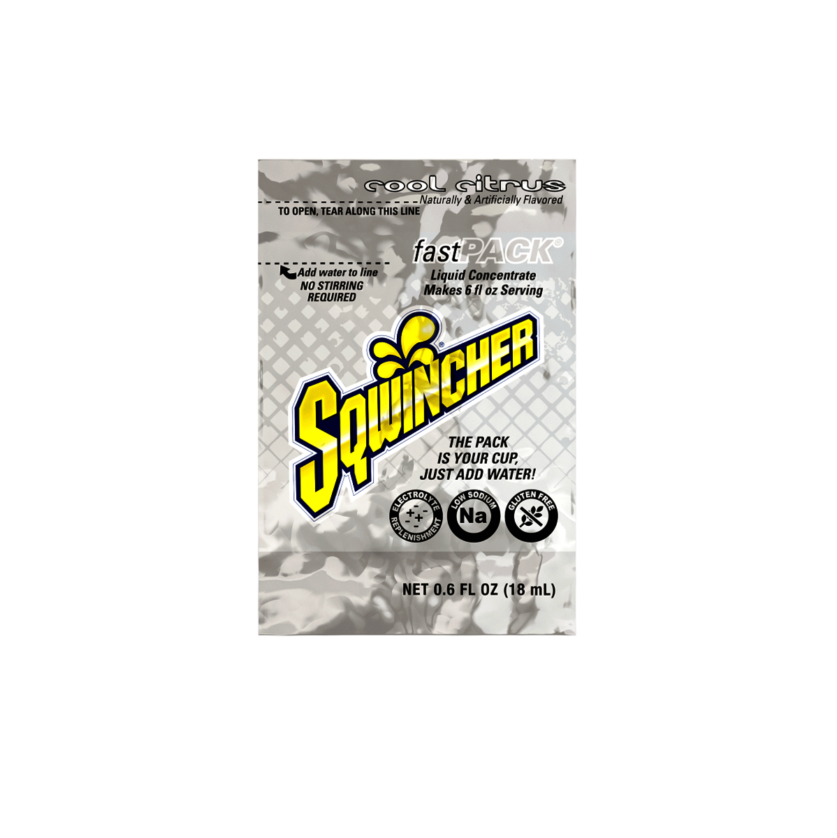 Sqwincher® .6 Ounce Cool Citrus Flavor Fast Pack® Packet Electrolyte Drink