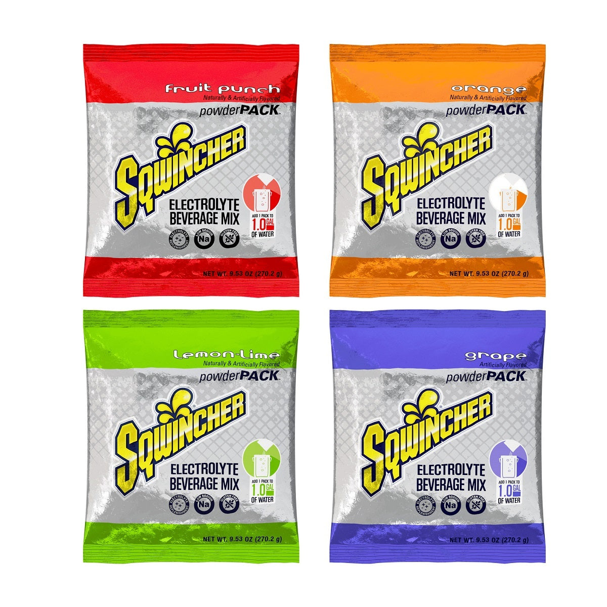 Sqwincher® 9.53 Ounce Assorted Flavor Powder Pack Bag Electrolyte Drink