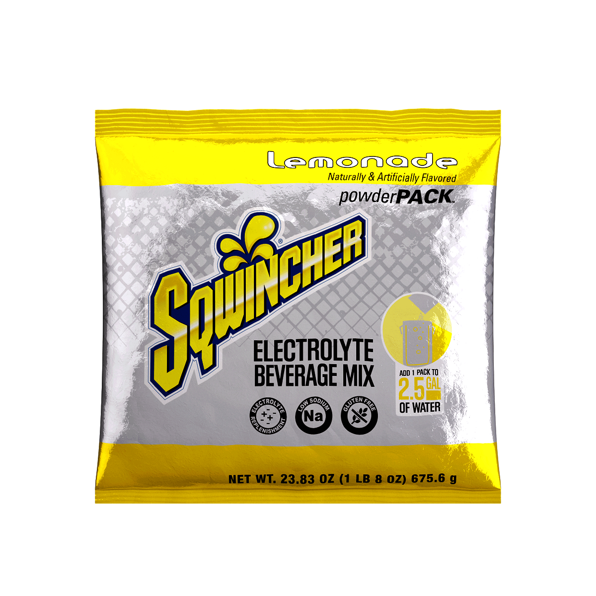 Sqwincher® 23.83 Ounce Lemonade Flavor Powder Pack Bag Electrolyte Drink