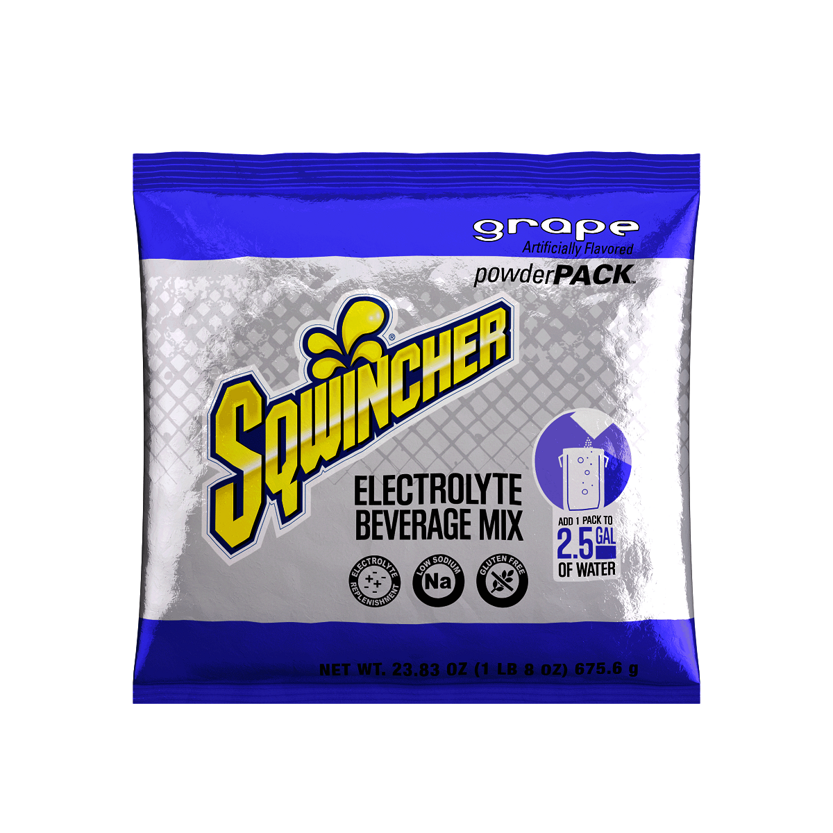 Sqwincher® 23.83 Ounce Grape Flavor Powder Pack Bag Electrolyte Drink