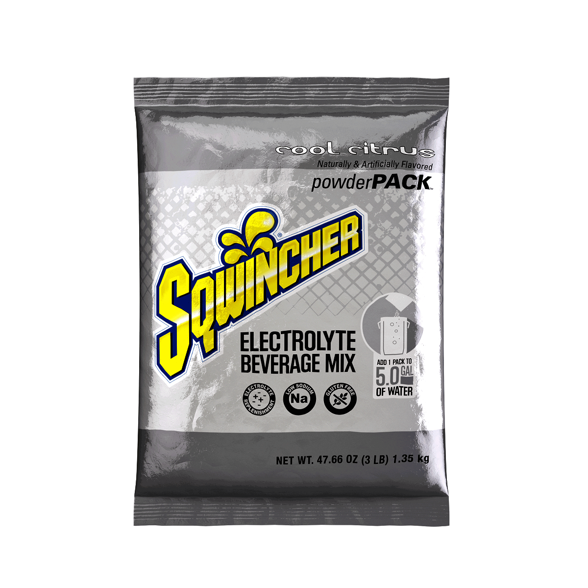 Sqwincher® 47.66 Ounce Cool Citrus Flavor Powder Pack Bag Electrolyte Drink